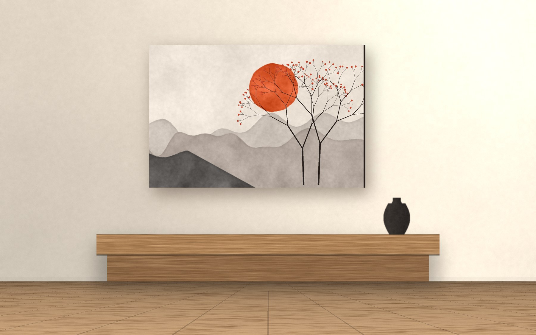 Two Trees at Dusk as a gallery-wrap canvas